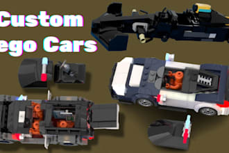 do 3d lego model design vehicles, houses, moc and technic with PDF manual