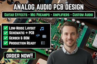 analog audio pcb design for guitar effects,mic preamp,amplifier and audio device