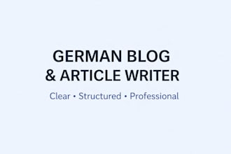 write clear and professional german blog articles