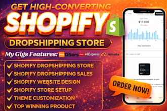 build a winnning shopify dropshipping store, design, with products and suppliers