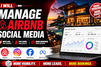 manage airbnb social media setup vacation rental meta ads str leads and bookings