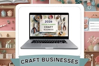 create health and fitness planner and craft business planner for canva, template