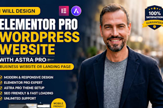 design elementor pro wordpress website, astra pro business website, landing page