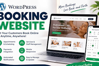 design wordpress booking website with online appointments, automated scheduling