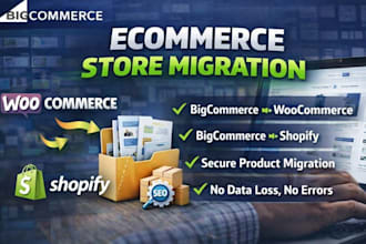 migrate bigcommercce store woocommerce store shopify store product migration