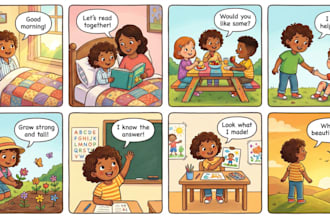 illustrate christian children story book illustration, bible themed illustration