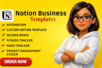 build custom notion template, notion workspace dashboard by a notion expert