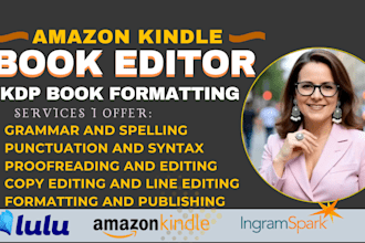 kdp book editing, formatting for publishing, book editor, book proofreading