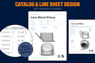 design or redesign your catalog or product line sheet