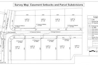 do easement setbacks and parcel subdivisions of lots survey