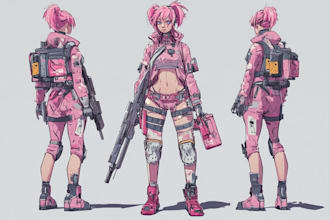 design anime character , cyberpunk character