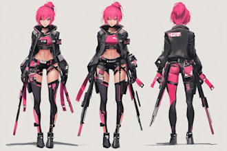 draw superhero cyberpunk character