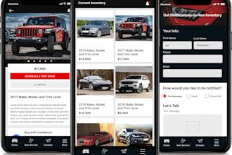 develop car dealership app, auto sales app, vehicle listing app,automobile app