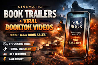 create cinematic book or novel trailer and booktok video for book promotion