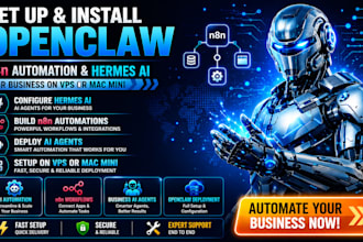 setup install openclaw n8n automation, hermes ai for business on vps or mac mini