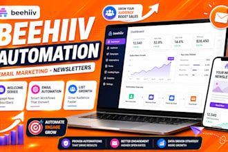 setup beehiiv newsletter, email automation, and list growth