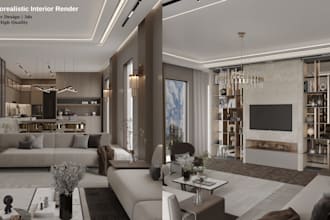 create photorealistic 3d interior rendering and visualization