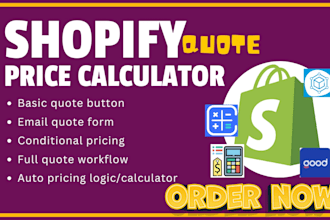 setup shopify store custom quote price calculator apippa ga ex se ex profit