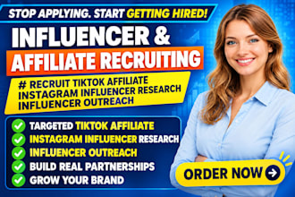 recruit tiktok affiliate instagram influencer research influencer outreach