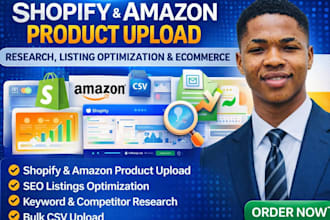 do shopify amazon product upload research listing optimisation and ecommerce