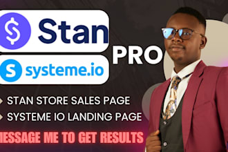 do stan store setup stan store sales page systeme io landing page website payhip