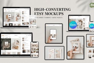 create high converting etsy mockups listing images thumbnail for digital product