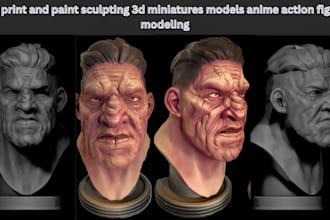 3d print and paint sculpting 3d miniatures models anime action figure modeling