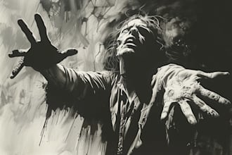 create horror, dark, gore comics or manga illustration