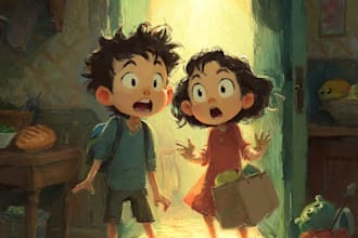create children story book illustration children book story