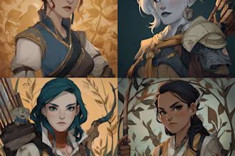 design custom dnd party portraits and group art
