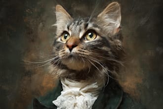 make custom pet portrait, dog portrait, cat portrait art