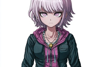 illustrate danganronpa inspired character in anime style