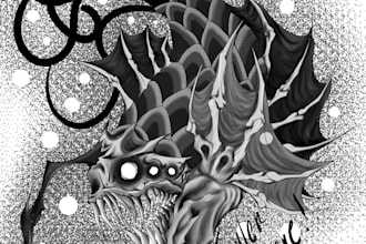 blackwork style illustrator ideal for tattoo designs