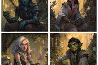 design custom dnd party portraits and group art