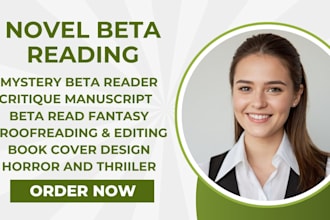 beta read and critique your mystery, thriller, or suspense novel with feedback