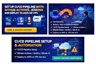 set up ci cd pipeline with github actions, gitlab, jenkins and deploy to vps