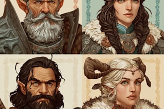 draw your dnd party art or dnd character art