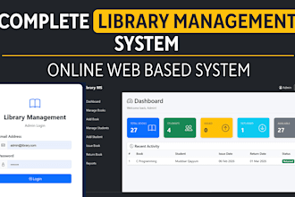 develop a library management system with admin dashboard