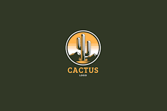 reate awesome and gorgeous cactus logo design