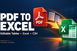 convert PDF tables to editable excel spreadsheets or CSV