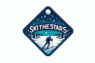 create wonderful and excellent skiing logo design