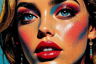 do pop art illutration, portrait cartoon, pop art portrait