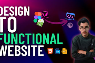 convert your design to functional HTML website