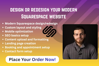 design, redesign and optimize your squarespace website