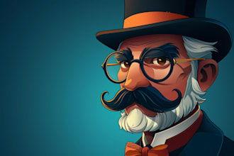 create vintage retro cartoon logo design character mascot