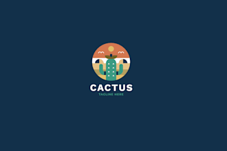 create attractive and imagination cactus logo design