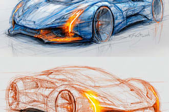 sketch and design concept car for your project