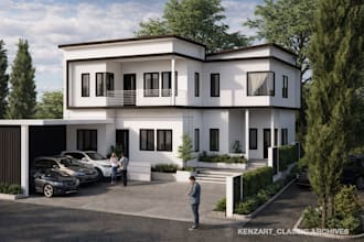 do realistic 3d exterior architectural rendering