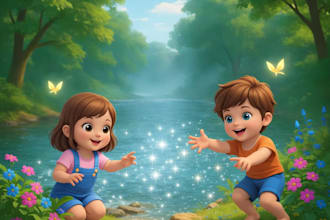 children story book illustration and book cover design