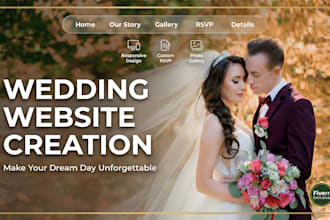 design wedding website with rsvp form and save the date